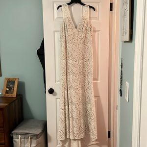 Long white lace dress